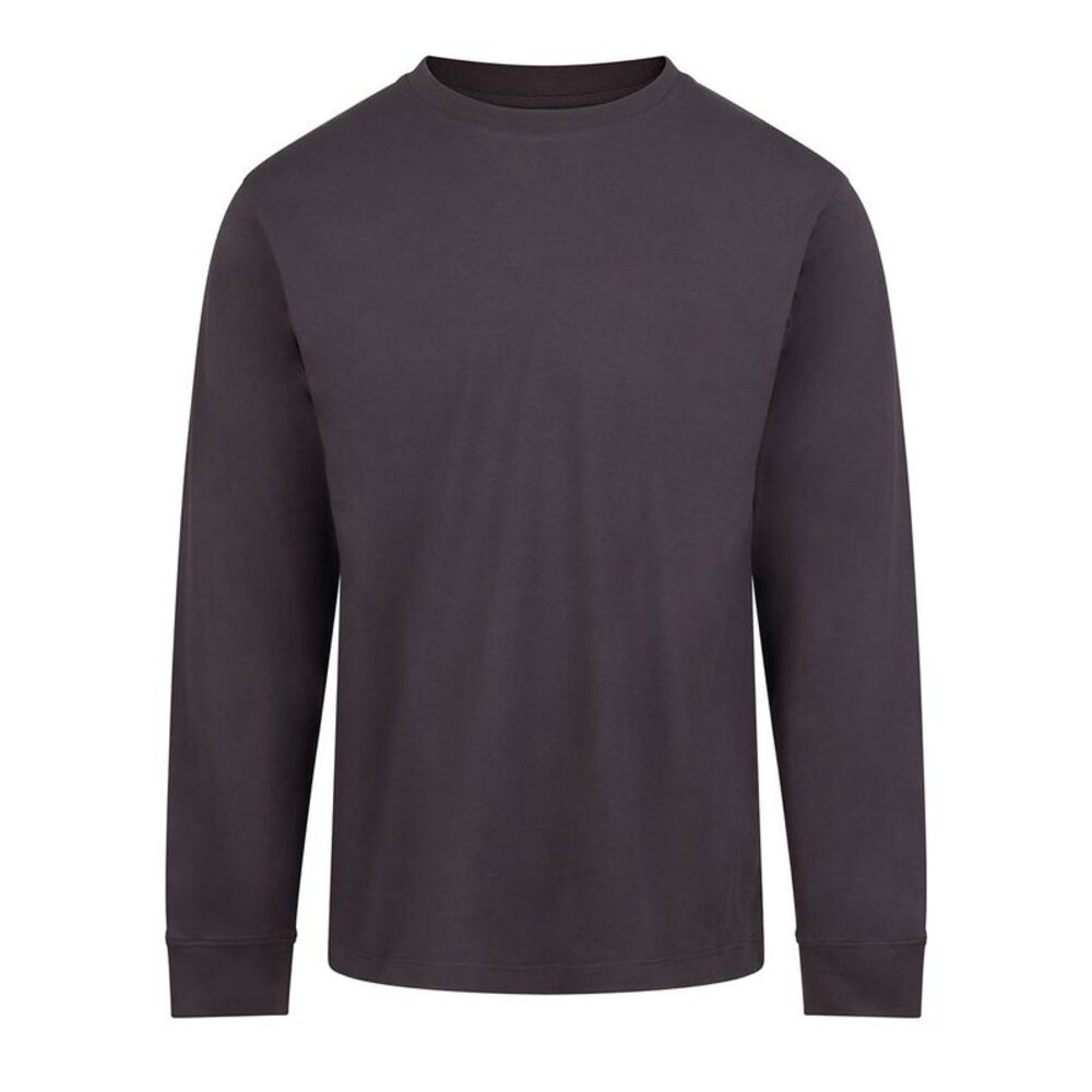Awdis Mens Plain Long-Sleeved T-Shirt / Solid Charcoal